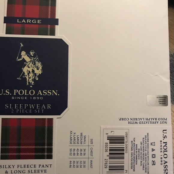 NWT US Polo fleece pajama set - Picture 4 of 4